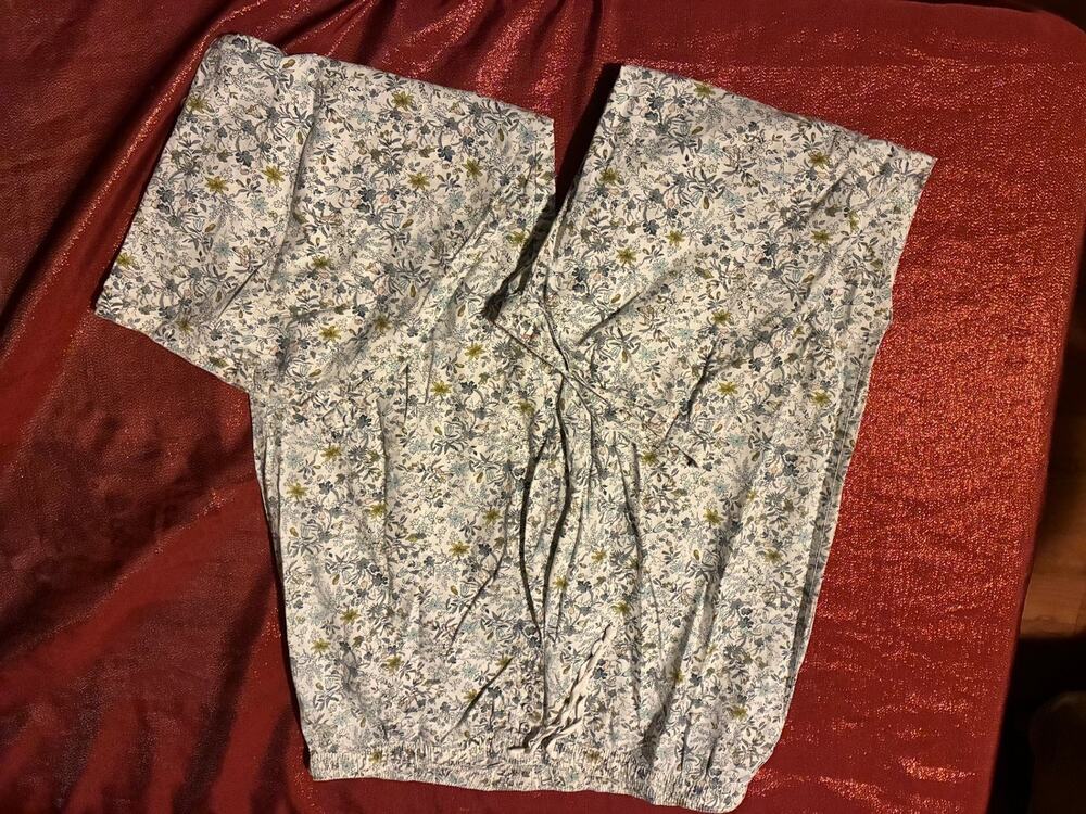 GapBody Blouse Womens XS Off the Shoulder Drawstring Floral Short Sleeve Elastic